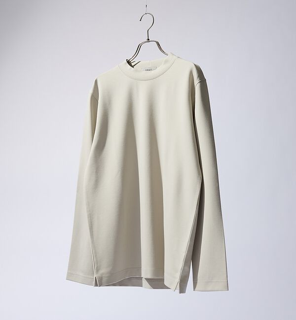 ABAHOUSE「【SMART CLOSET/WEB限定】抗菌防臭 ポンチモックネック 長袖Tシャ」|Tシャツ・カットソー|グレージュ
