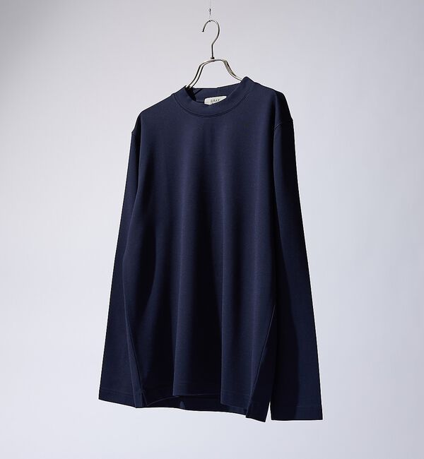 ABAHOUSE「【SMART CLOSET/WEB限定】抗菌防臭 ポンチモックネック 長袖Tシャ」|Tシャツ・カットソー|ネイビー