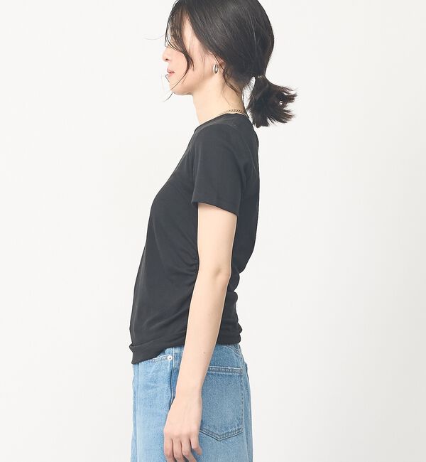 abahouse mavie「【ウエスト細見え】サイドギャザーTシャツ」|Tシャツ・カットソー|