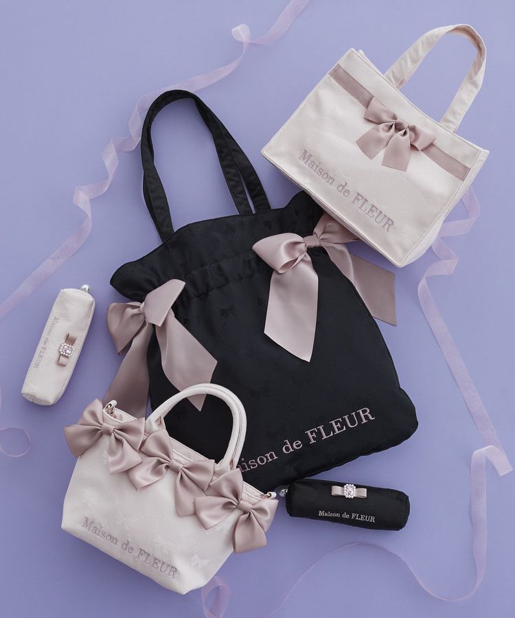 Maison de FLEUR「リボンジャカードスクエアトートバッグ」|トートバッグ|