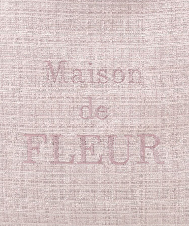 Maison de FLEUR「【A4対応】ブランドロゴ刺繍ツイードスクエアトート」|トートバッグ|