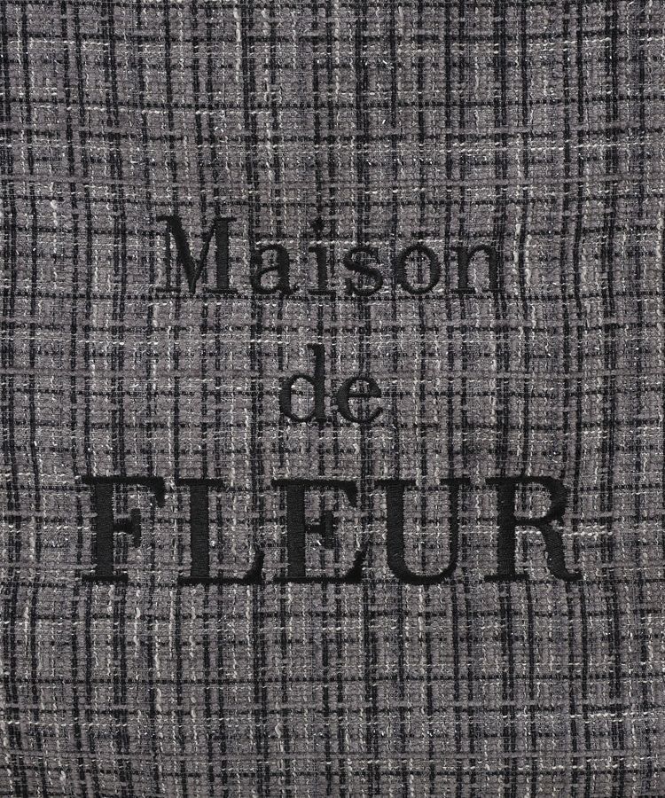 Maison de FLEUR「【A4対応】ブランドロゴ刺繍ツイードスクエアトート」|トートバッグ|