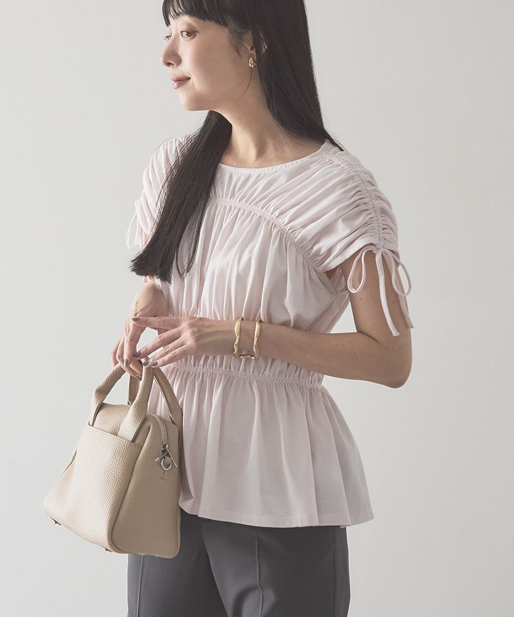 AMERICAN HOLIC「【接触冷感】シャーリングショルダーリボンプルオーバー」|Tシャツ・カットソー|