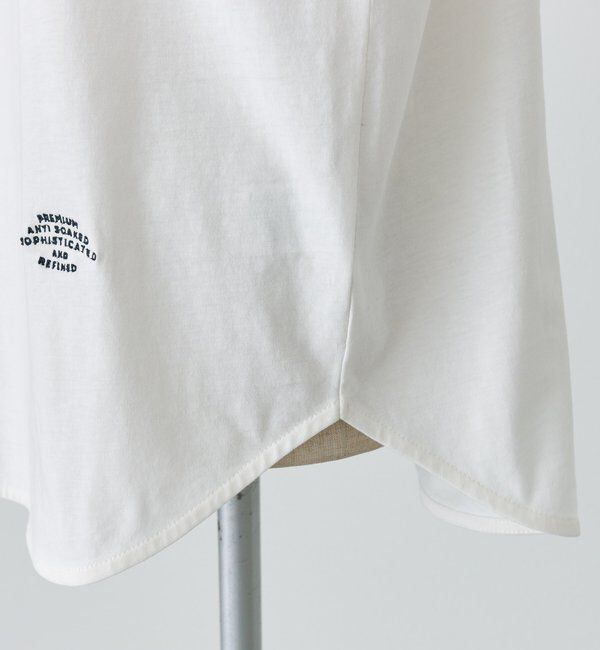  「【汗ジミ防止加工】ワンポイントロゴ刺繍フレンチスリーブTシャツ」|Tシャツ・カットソー|
