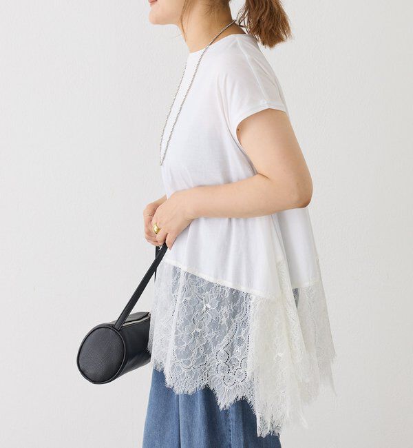  「レースヘムシルケットTシャツ」|Tシャツ・カットソー|