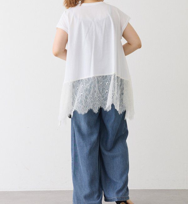  「レースヘムシルケットTシャツ」|Tシャツ・カットソー|