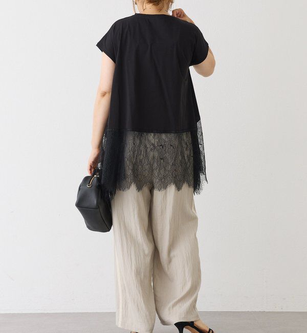  「レースヘムシルケットTシャツ」|Tシャツ・カットソー|