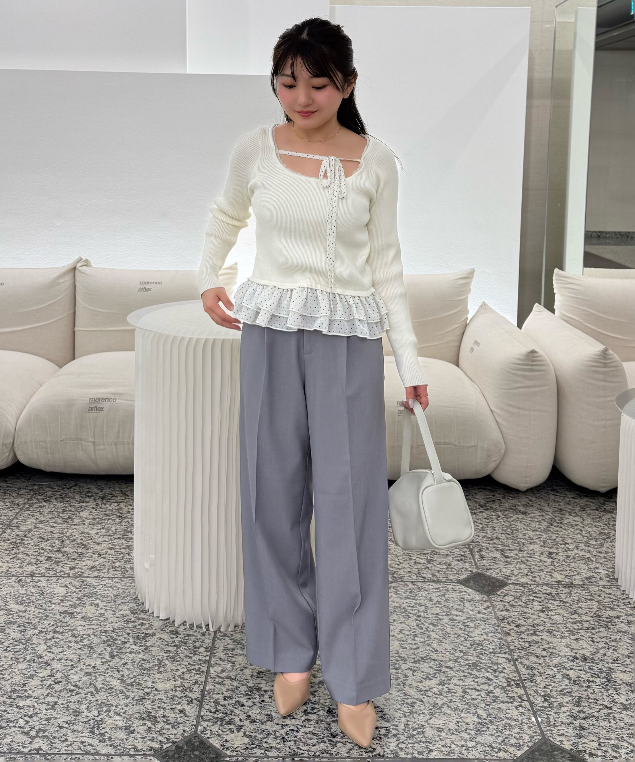  「ﾜﾝﾀｯｸﾜｲﾄﾞﾊﾟﾝﾂ[切らずに履ける身長別ｻｲｽﾞ/低身長/高身 」|その他|