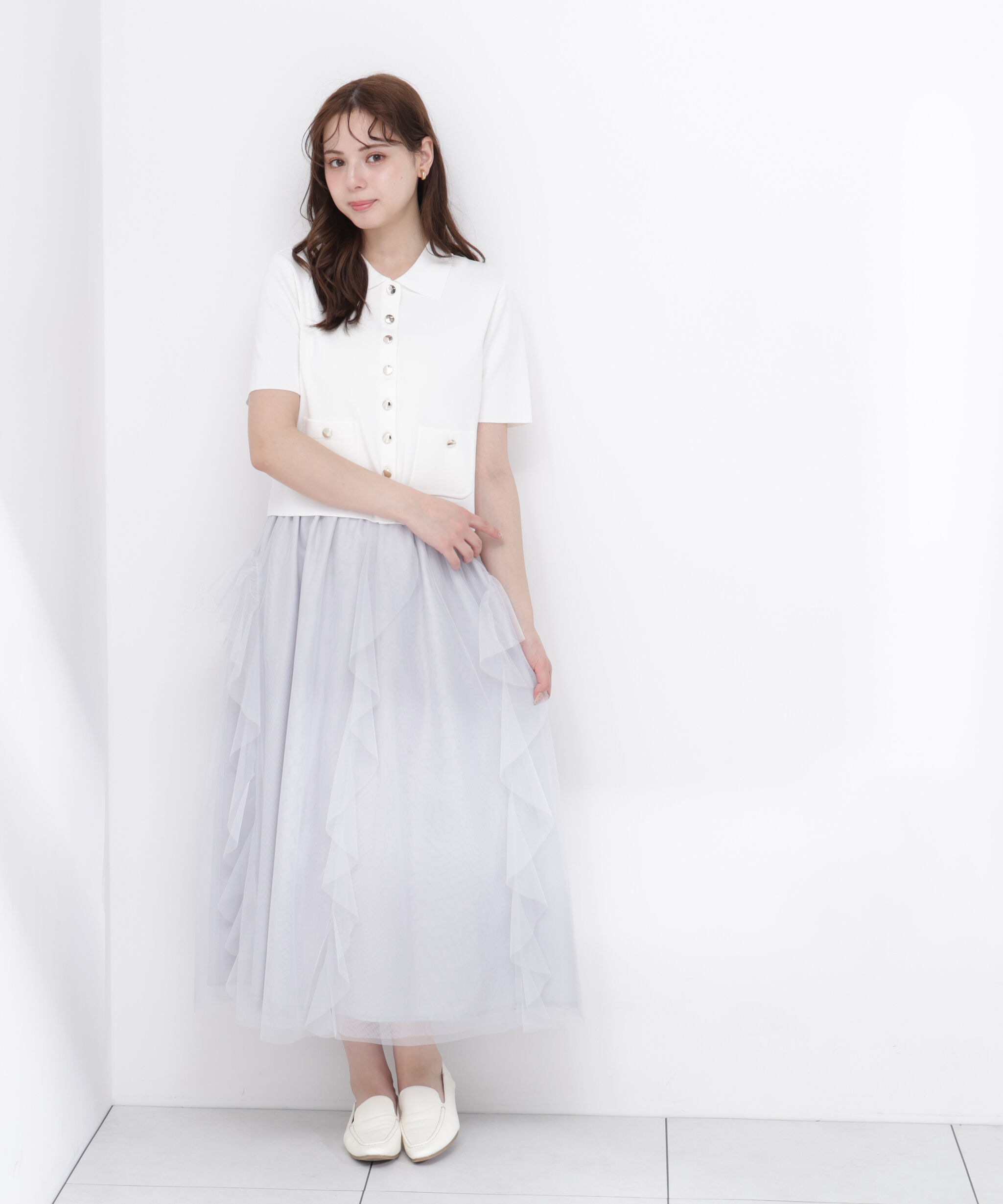 PROPORTION BODY DRESSING「＜中川紅葉さん着用＞ラッフルチュールスカート」|スカート|