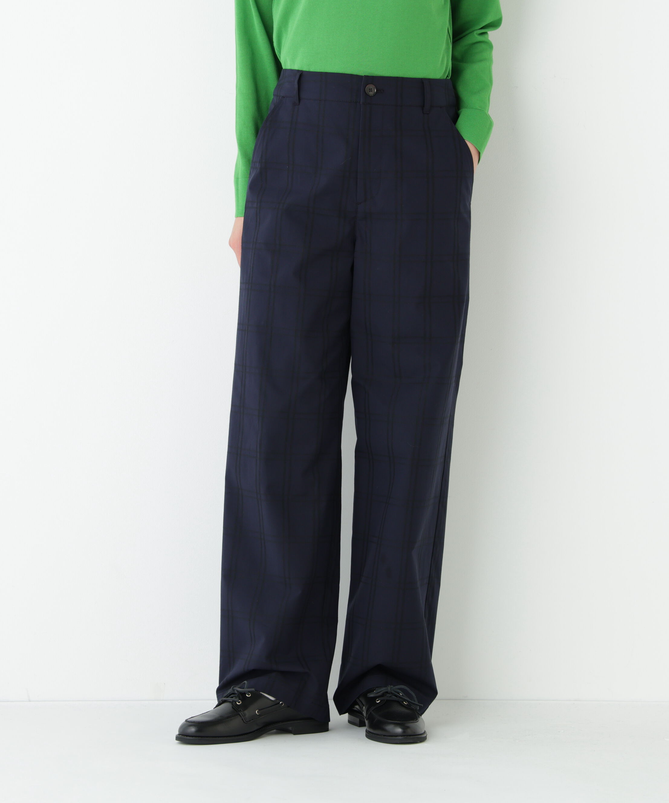  「◆≪ウォッシャブル≫先染めチェックストレートパンツ」|その他|