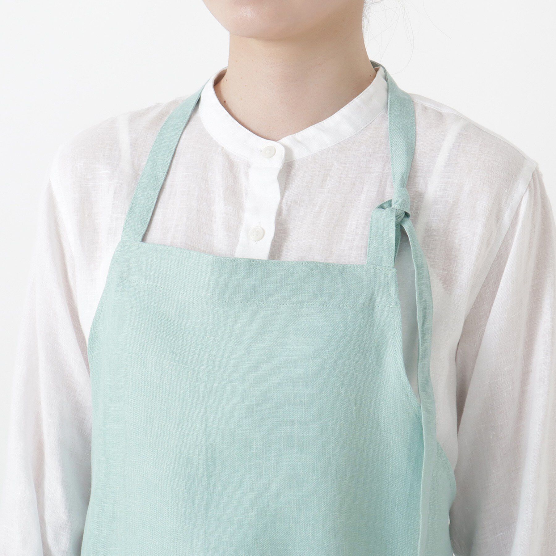 212 KITCHEN STORE「リネンのネックエプロン フリー ミント ＜LINEN&BASIC リネンアンドベーシック＞」|食器・キッチングッズ|