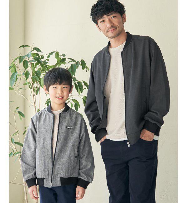 ikka kids「【親子おそろい】リネンライクリブブルゾン（110~160cm）」|その他|