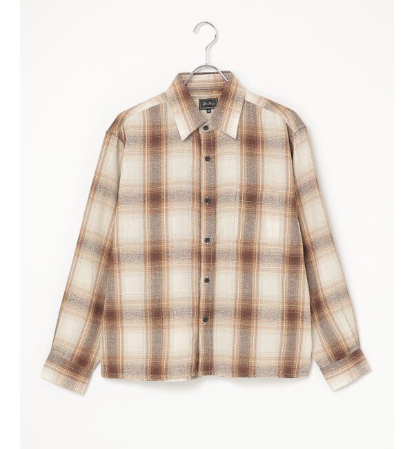 VENCE share style「TCオンブレネルチェック クロップドシャツ」|シャツ・ブラウス|ベージュ