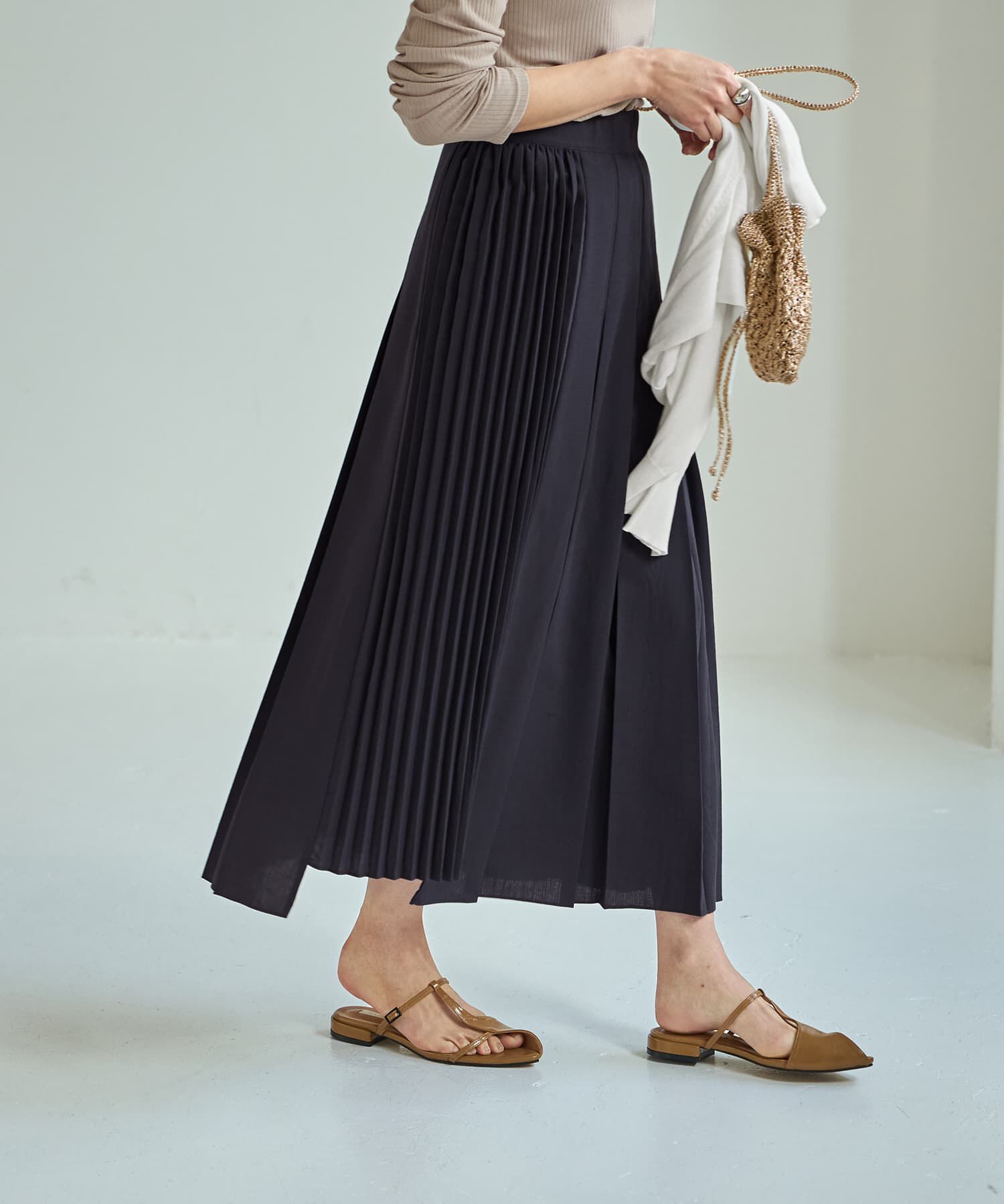 STYLE DELI「【LUXE】段差デザインプリーツスカート」|スカート|