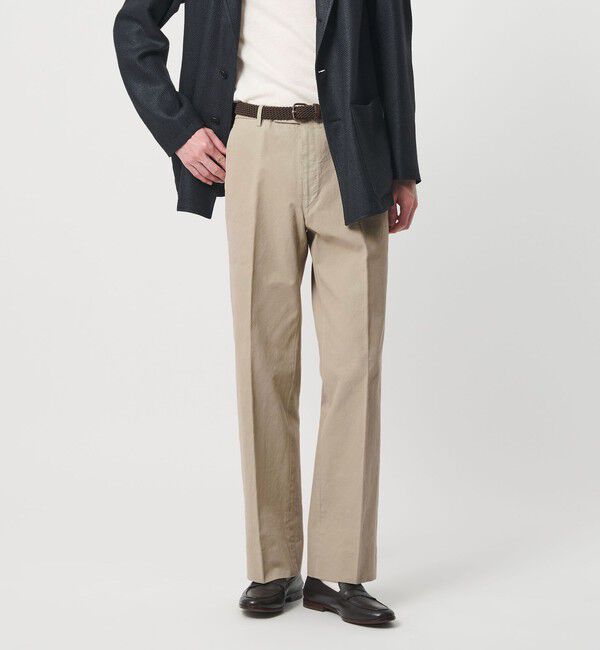 UNITED ARROWS「＜SOVEREIGN＞コットン ツイルノープリーツ ストレート パンツ」|チノ|BEIGE