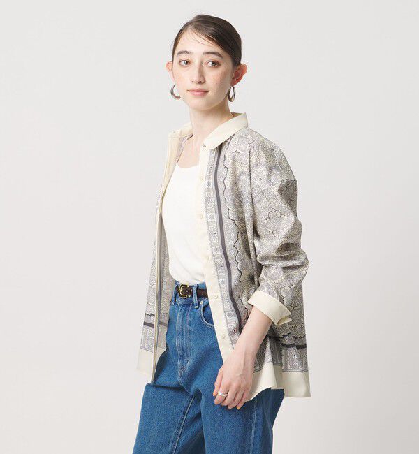 UNITED ARROWS「スカーフ プリント シャツ ‐ウォッシャブル‐」|シャツ・ブラウス|