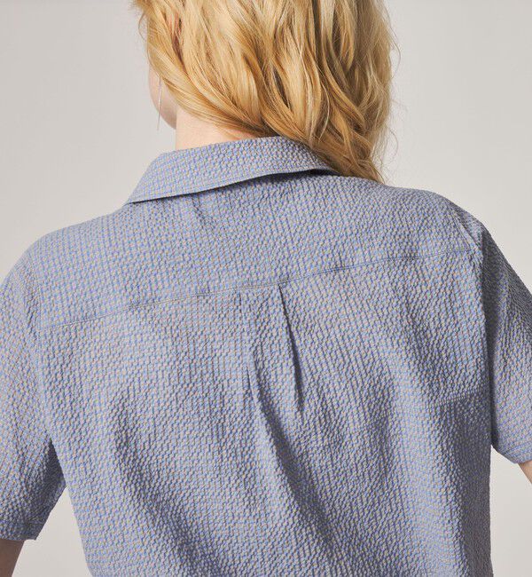 STEVEN ALAN「＜Steven Alan＞コットン サッカー ハーフスリーブ シャツ」|シャツ・ブラウス|