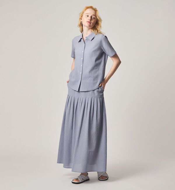 STEVEN ALAN「＜Steven Alan＞コットン サッカー ハーフスリーブ シャツ」|シャツ・ブラウス|