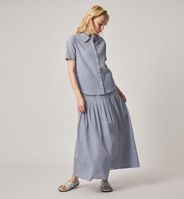 STEVEN ALAN「＜Steven Alan＞コットン サッカー ハーフスリーブ シャツ」|シャツ・ブラウス|