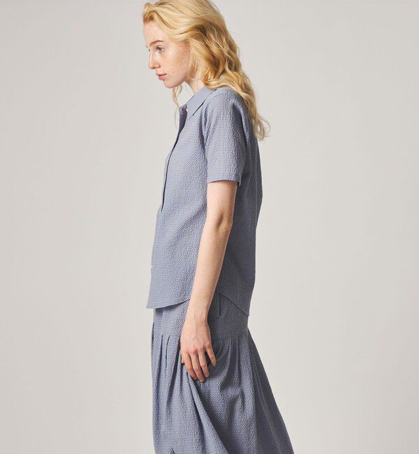 STEVEN ALAN「＜Steven Alan＞コットン サッカー ハーフスリーブ シャツ」|シャツ・ブラウス|