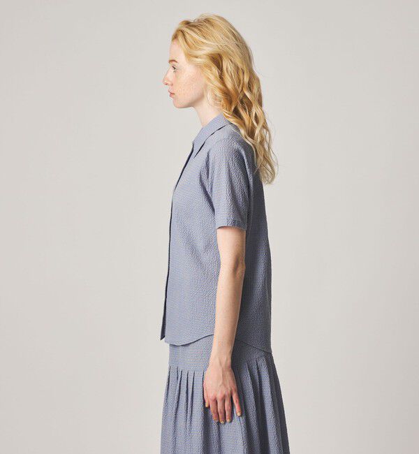 STEVEN ALAN「＜Steven Alan＞コットン サッカー ハーフスリーブ シャツ」|シャツ・ブラウス|