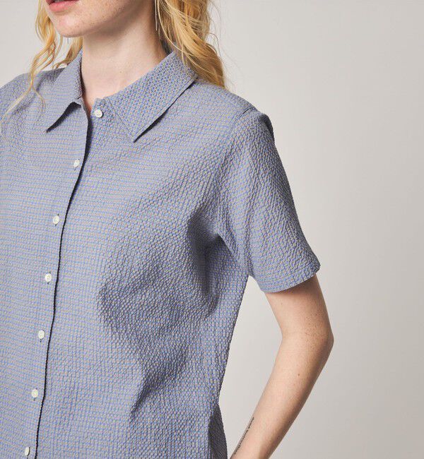STEVEN ALAN「＜Steven Alan＞コットン サッカー ハーフスリーブ シャツ」|シャツ・ブラウス|