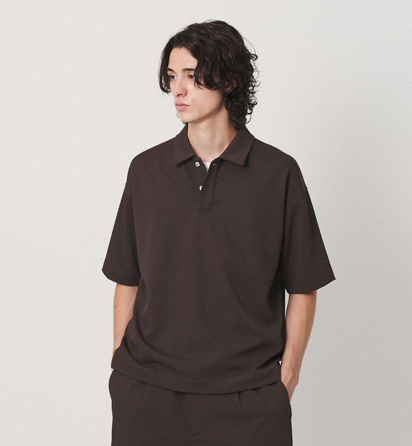 BEAUTY&YOUTH UNITED ARROWS「Air Dobby ワイドテーパード ポロシャツ ヨコストレッチ 吸水速乾 ウォッシャブル」|Tシャツ・カットソー|DK.BROWN