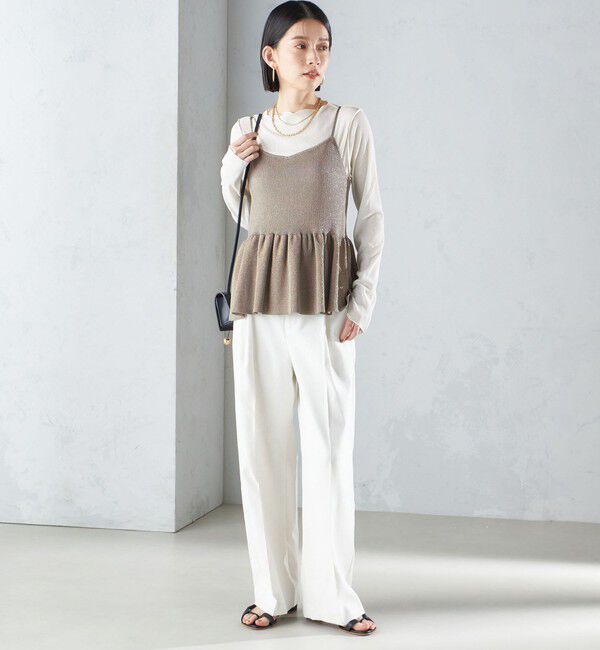 SHIPS for women「*〈手洗い可能〉ラメ ペプラム キャミソール 24SS ◇」|ベスト・ジレ|