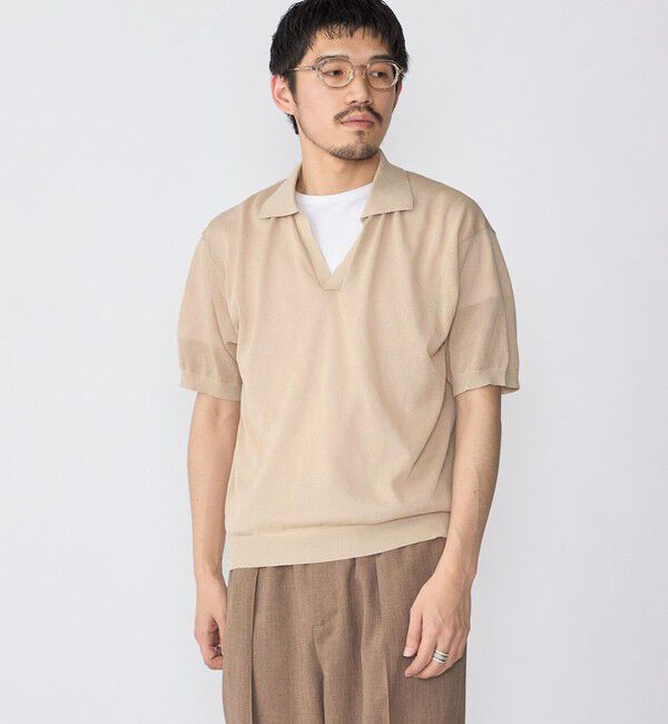 SHIPS:〈手洗い可能〉和紙 スキッパー ニット ポロ（SHIPS）｜ルミネの