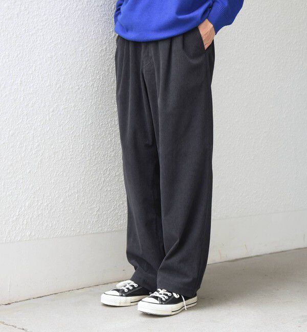 SHIPS any「〈手洗い可能〉SOLOTEX(R) コーデュロイ 2タック セミワイド イージーパンツ(セットアップ対応)◆」|チノ|