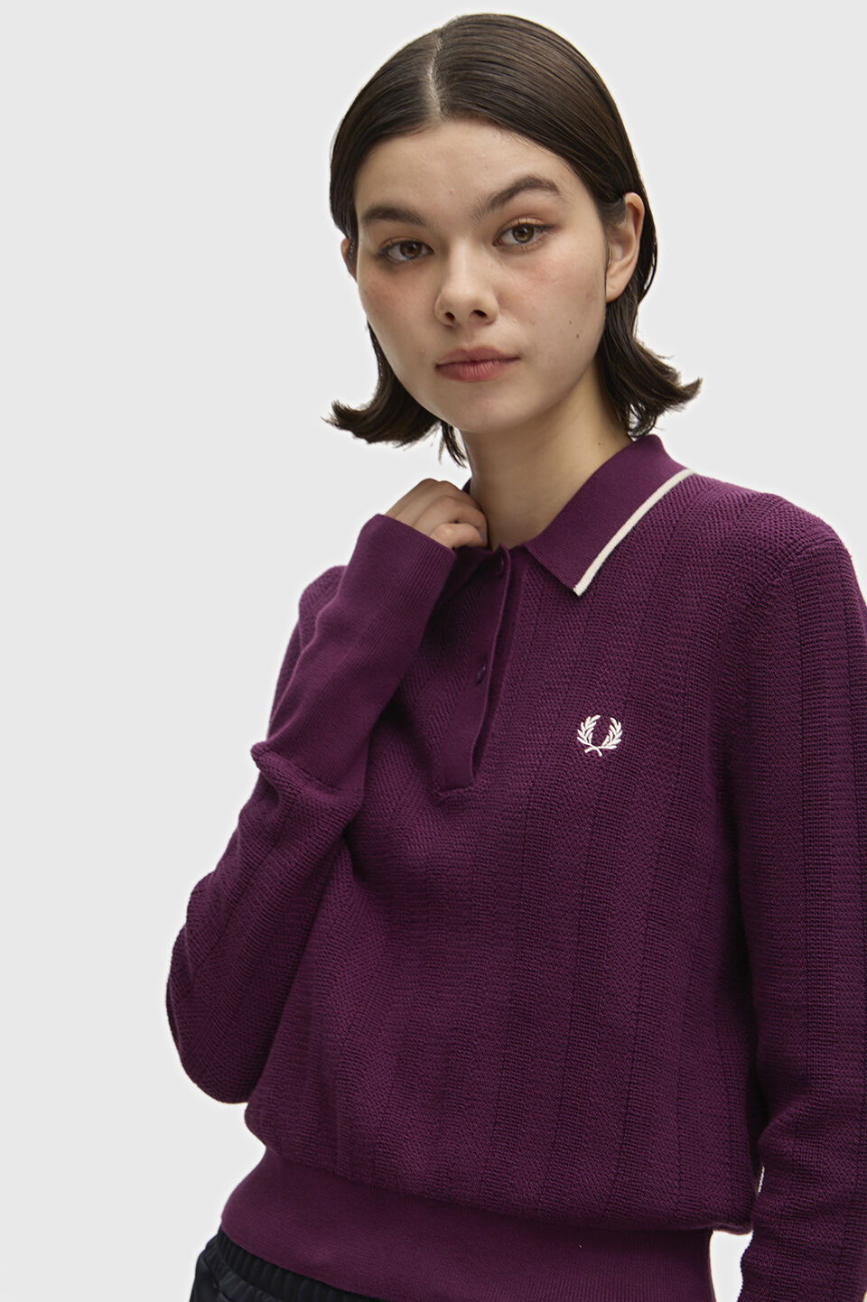 FRED PERRY 「FRED PERRY／Textured Knitted Shirt／テクスチャードニットポロシャツ」|Tシャツ・カットソー|PLUM