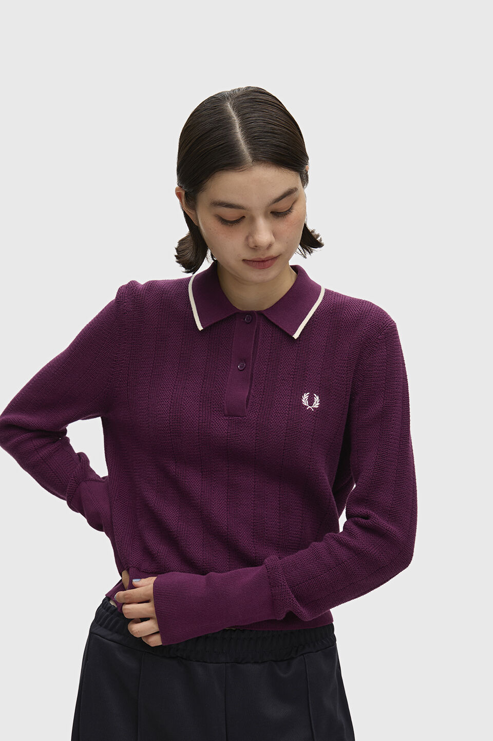 FRED PERRY 「FRED PERRY／Textured Knitted Shirt／テクスチャードニットポロシャツ」|Tシャツ・カットソー|