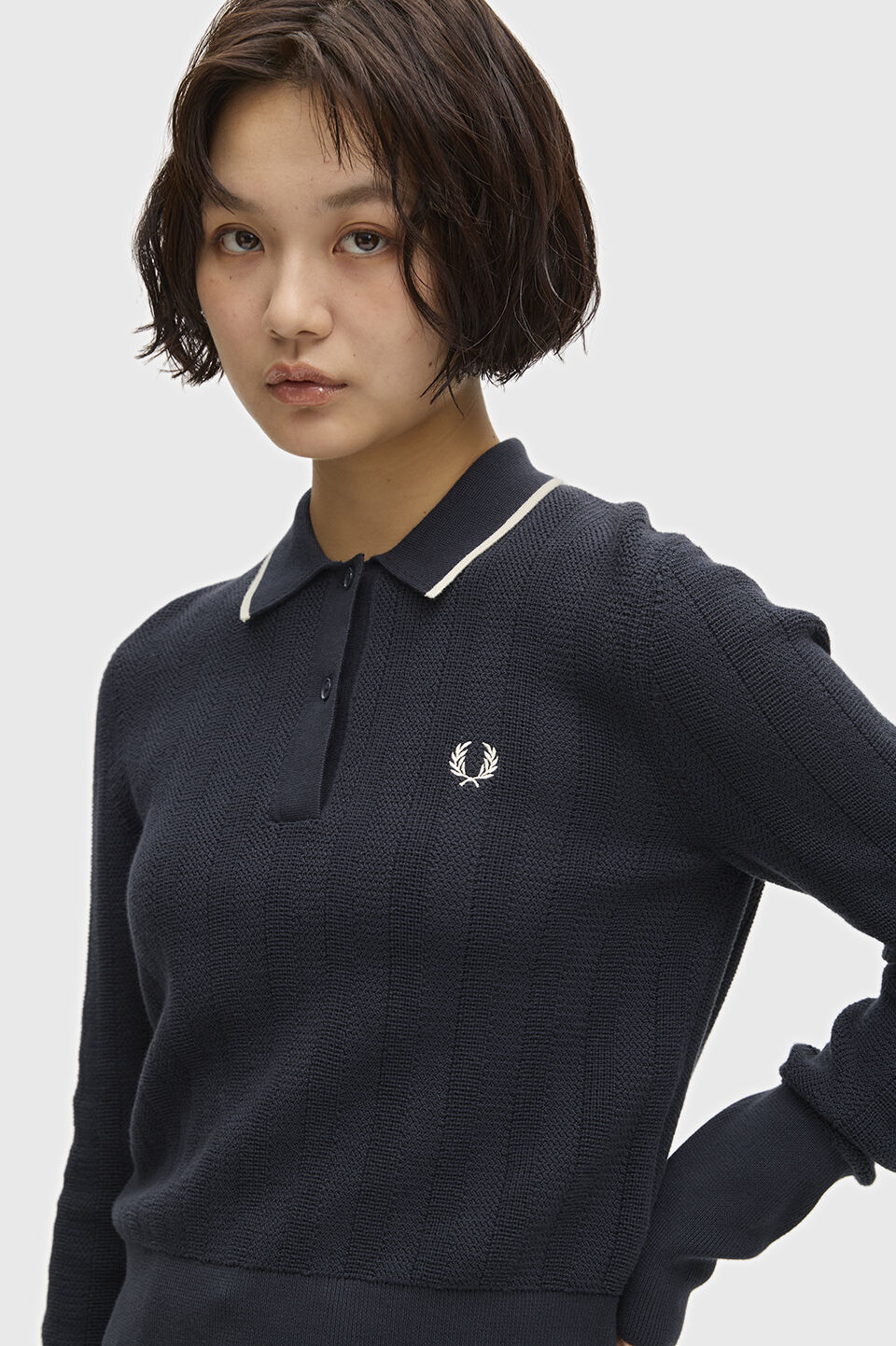 FRED PERRY 「FRED PERRY／Textured Knitted Shirt／テクスチャードニットポロシャツ」|Tシャツ・カットソー|