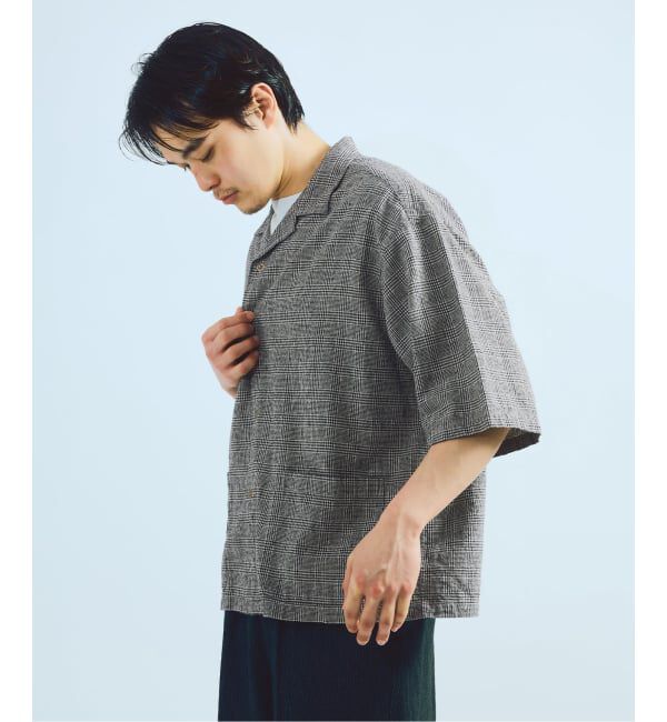 J.S.Homestead「J.S.Homestead / コットン リネン チェック リラックス 半袖 開襟 シャツ」|シャツ・ブラウス|