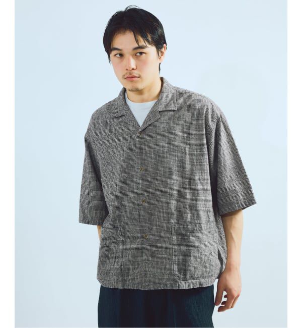 J.S.Homestead「J.S.Homestead / コットン リネン チェック リラックス 半袖 開襟 シャツ」|シャツ・ブラウス|