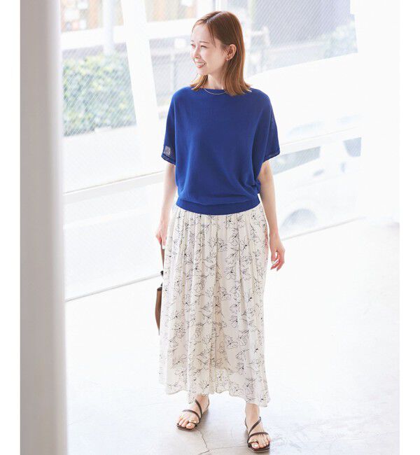 Rope&rsquo;Picnic「【UVカット・吸水速乾・遮熱】Comfort Seriesコンフォートシリーズ/二の腕が隠れるニット」|ニット・セーター|