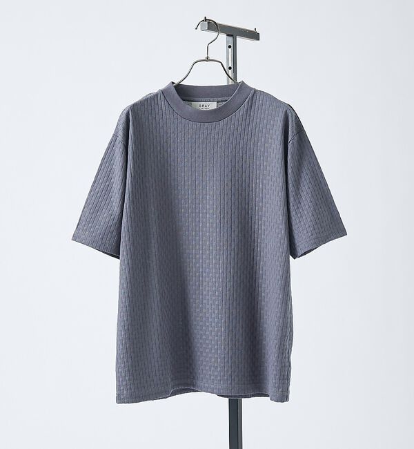 ABAHOUSE「【チェック柄】リンクス ブロック 半袖Tシャツ」|Tシャツ・カットソー|ブルーグレー