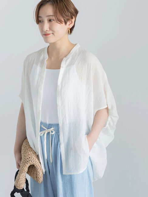 Te chichi「【7色展開】シャンブレーボイルドルマンシャツ」|シャツ・ブラウス|オフホワイト
