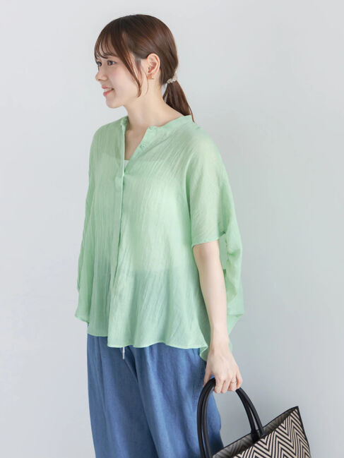Te chichi「【7色展開】シャンブレーボイルドルマンシャツ」|シャツ・ブラウス|グリーン