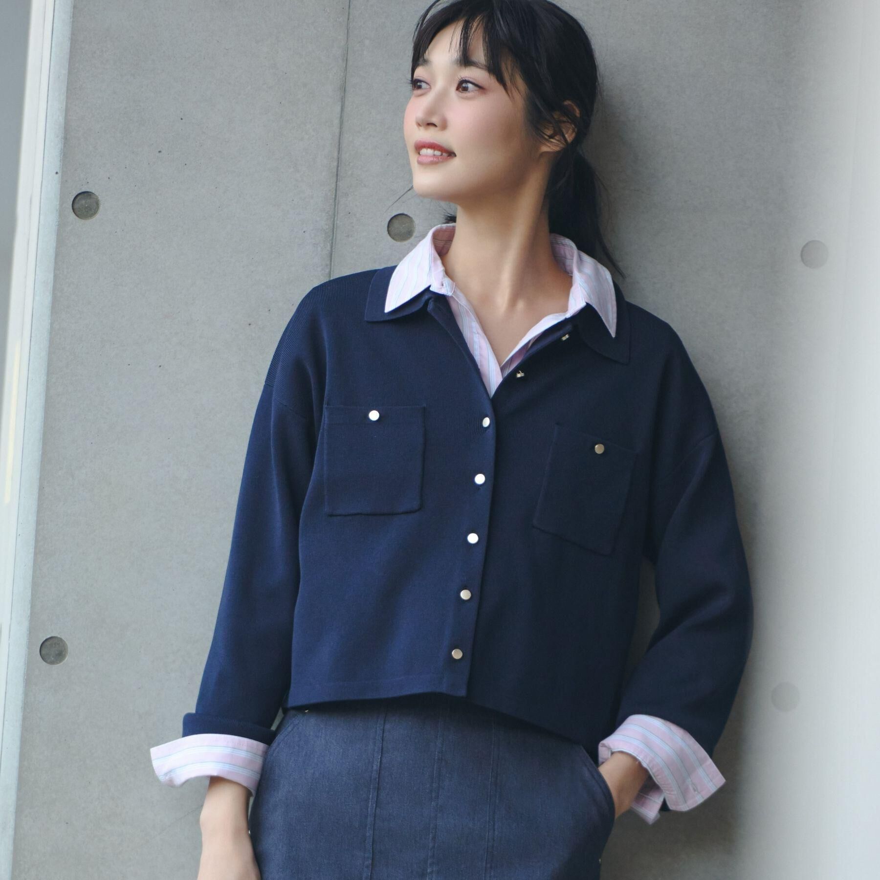 grove「羽織としても大活躍！驚きの伸びを備えたコットンナイロンストレッチシャツ」|シャツ・ブラウス|