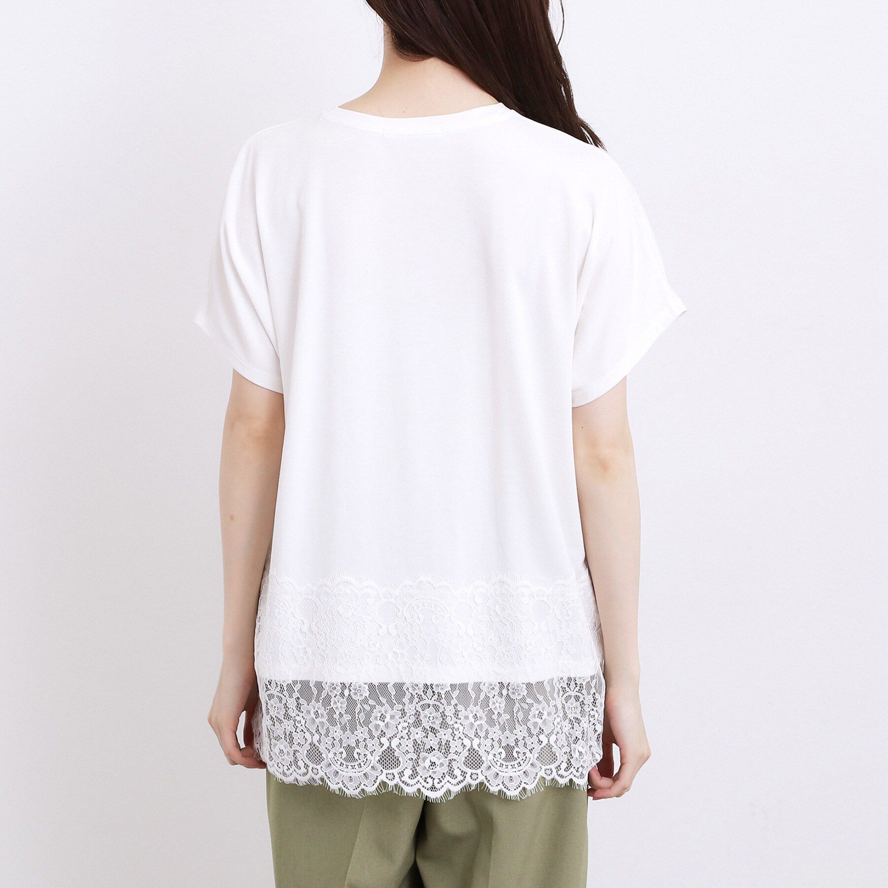 grove「【持続冷感/SET UP可】ひんやりポンチシリーズ／裾レースドルマンカットソー」|Tシャツ・カットソー|