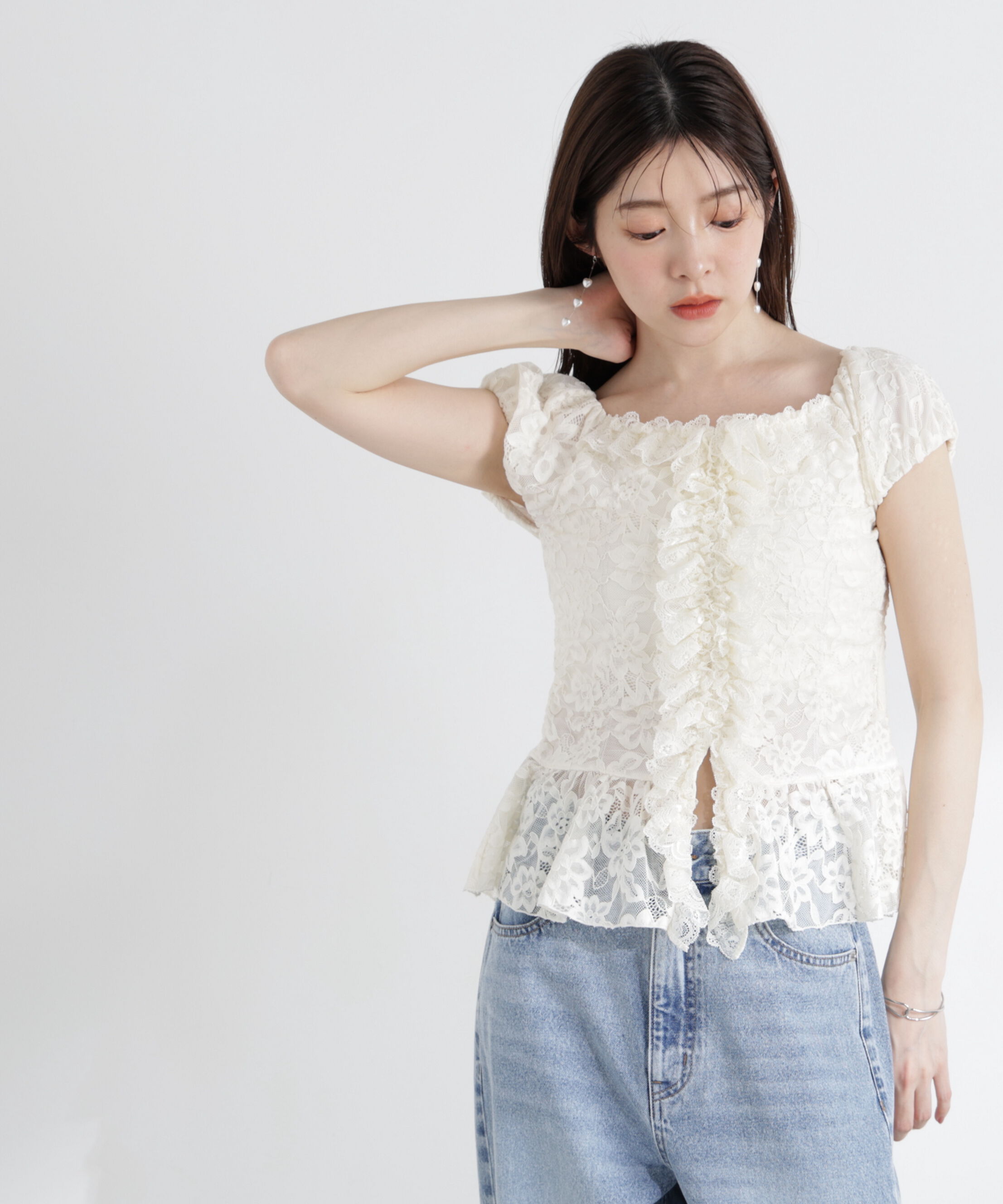 PROPORTION BODY DRESSING「〈a/mie〉レースフリルカットソー」|Tシャツ・カットソー|
