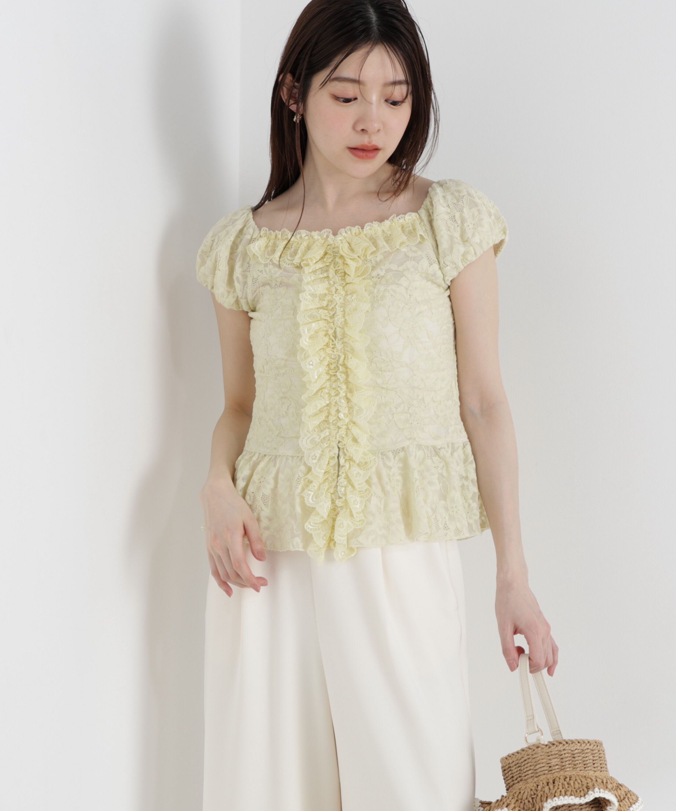 PROPORTION BODY DRESSING「〈a/mie〉レースフリルカットソー」|Tシャツ・カットソー|