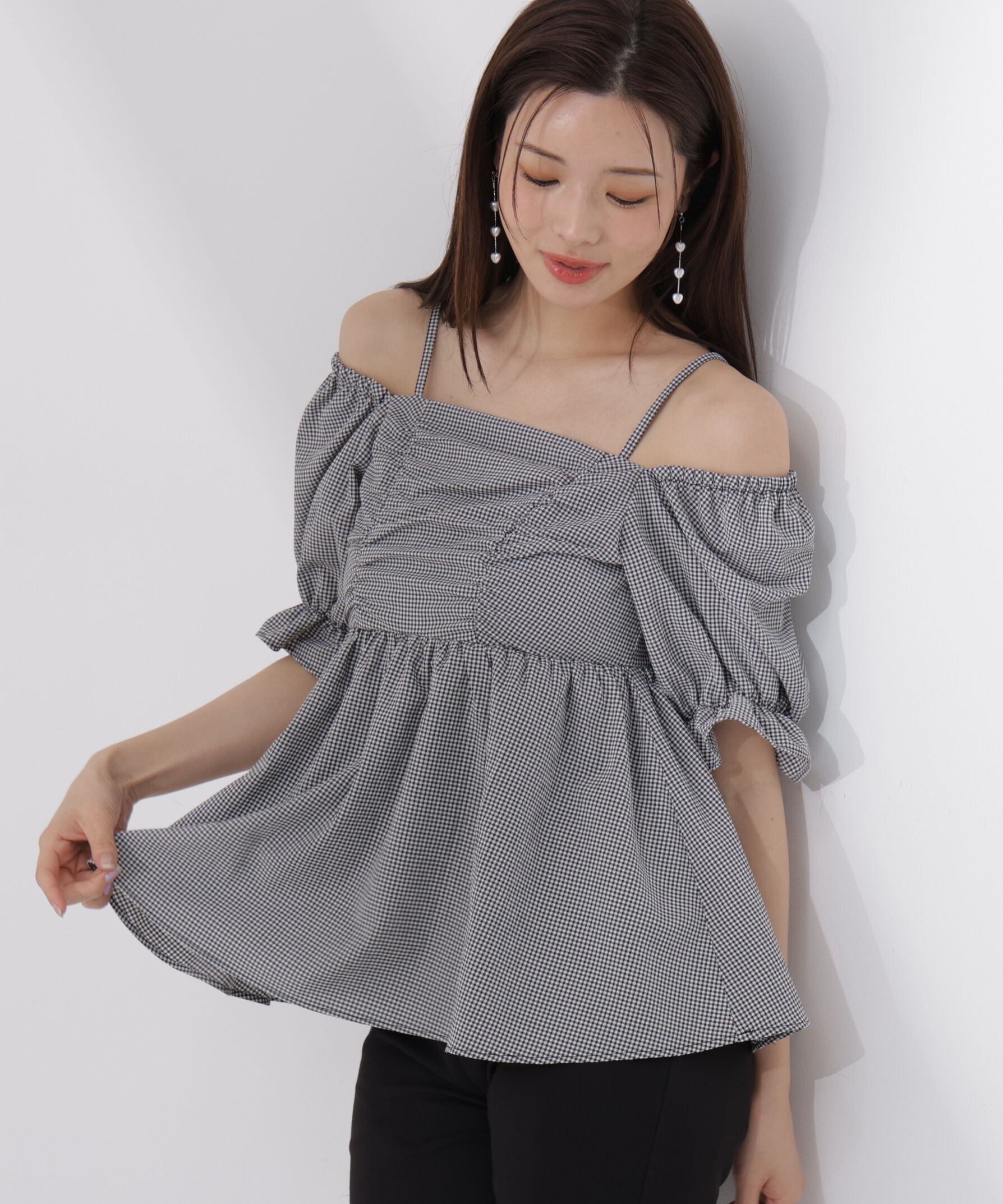 PROPORTION BODY DRESSING「〈a/mie〉ギンガム2wayブラウス」|シャツ・ブラウス|