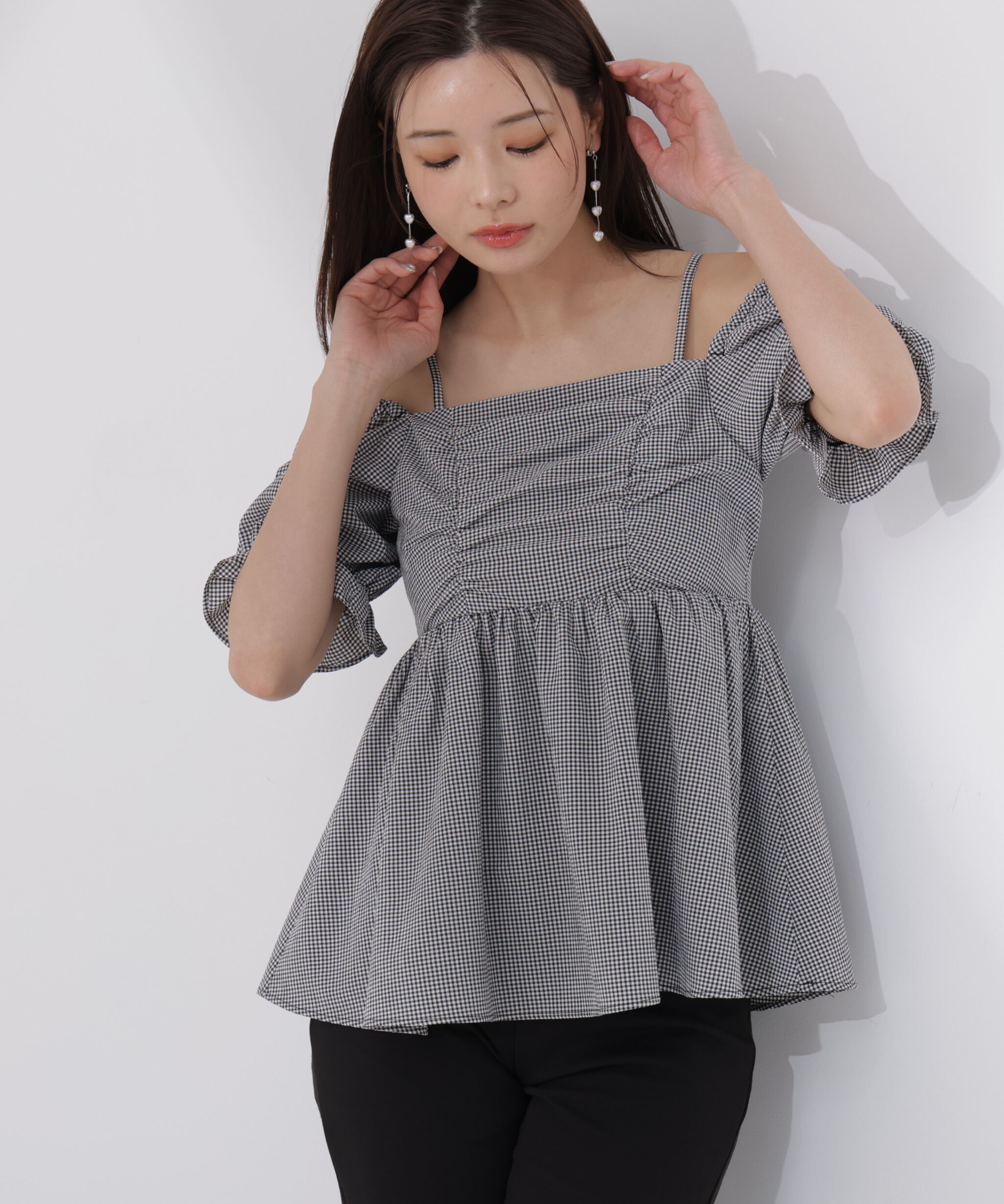PROPORTION BODY DRESSING「〈a/mie〉ギンガム2wayブラウス」|シャツ・ブラウス|
