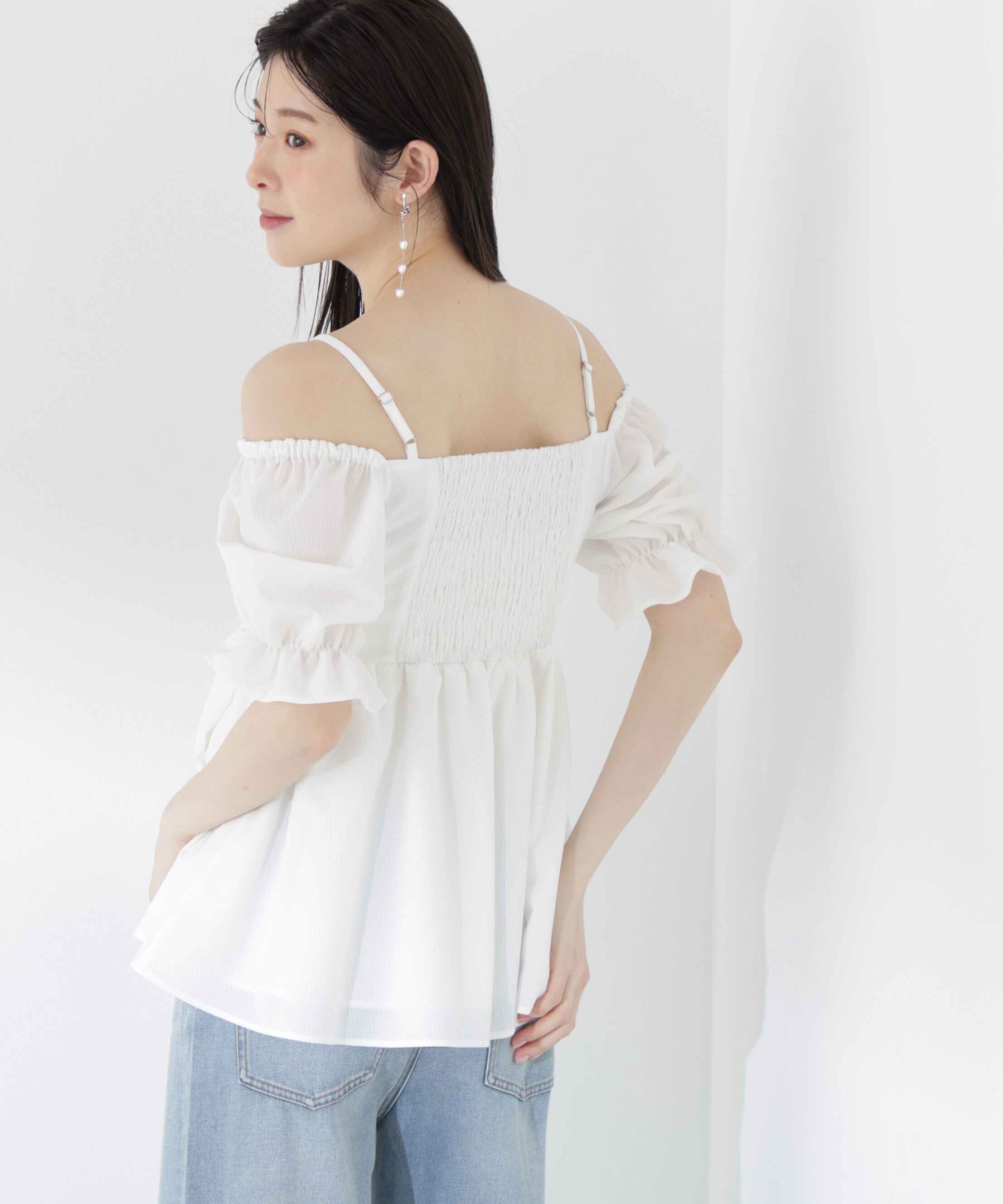 PROPORTION BODY DRESSING「〈a/mie〉ギンガム2wayブラウス」|シャツ・ブラウス|ホワイト
