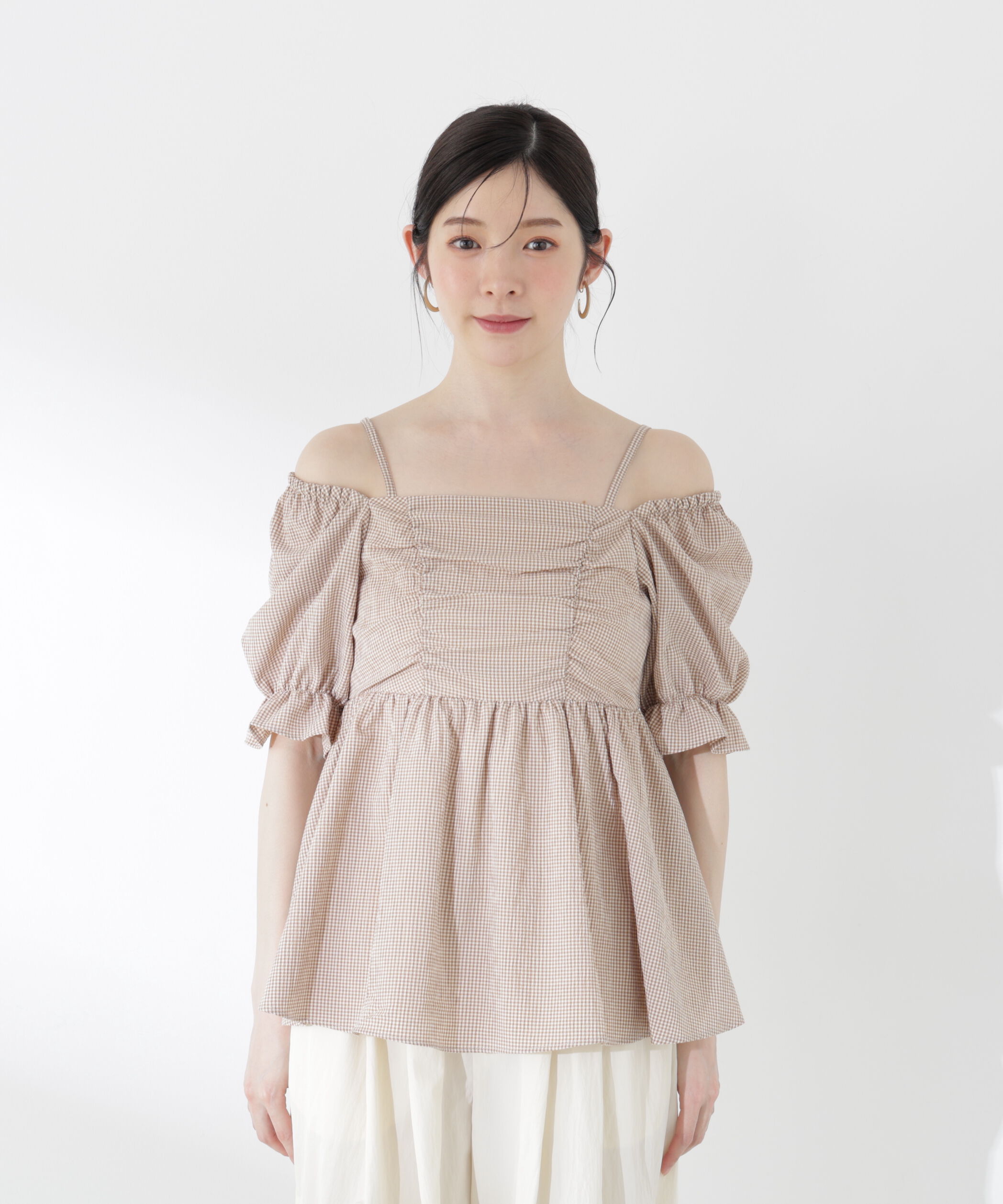 PROPORTION BODY DRESSING「〈a/mie〉ギンガム2wayブラウス」|シャツ・ブラウス|