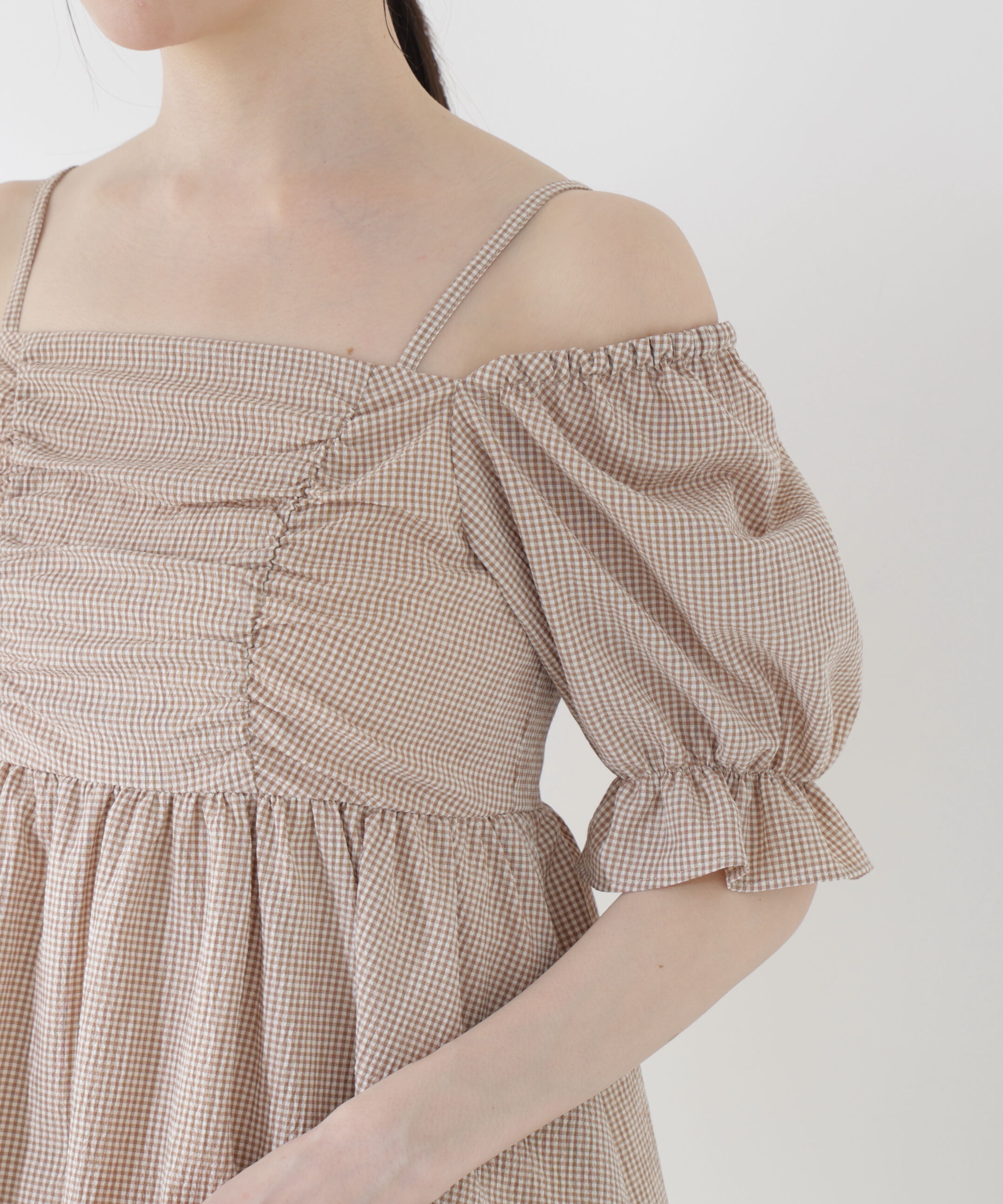 PROPORTION BODY DRESSING「〈a/mie〉ギンガム2wayブラウス」|シャツ・ブラウス|