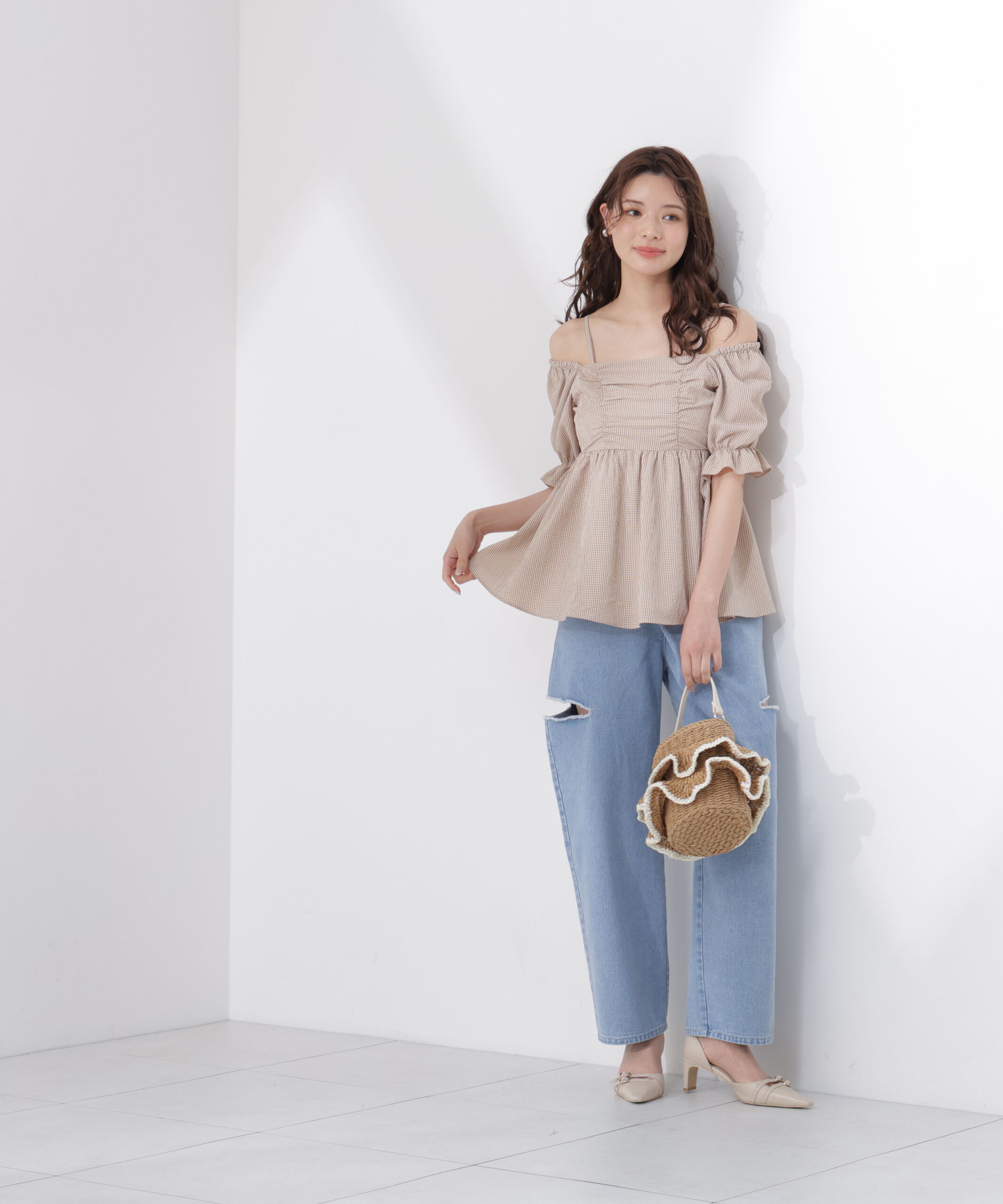PROPORTION BODY DRESSING「〈a/mie〉ギンガム2wayブラウス」|シャツ・ブラウス|