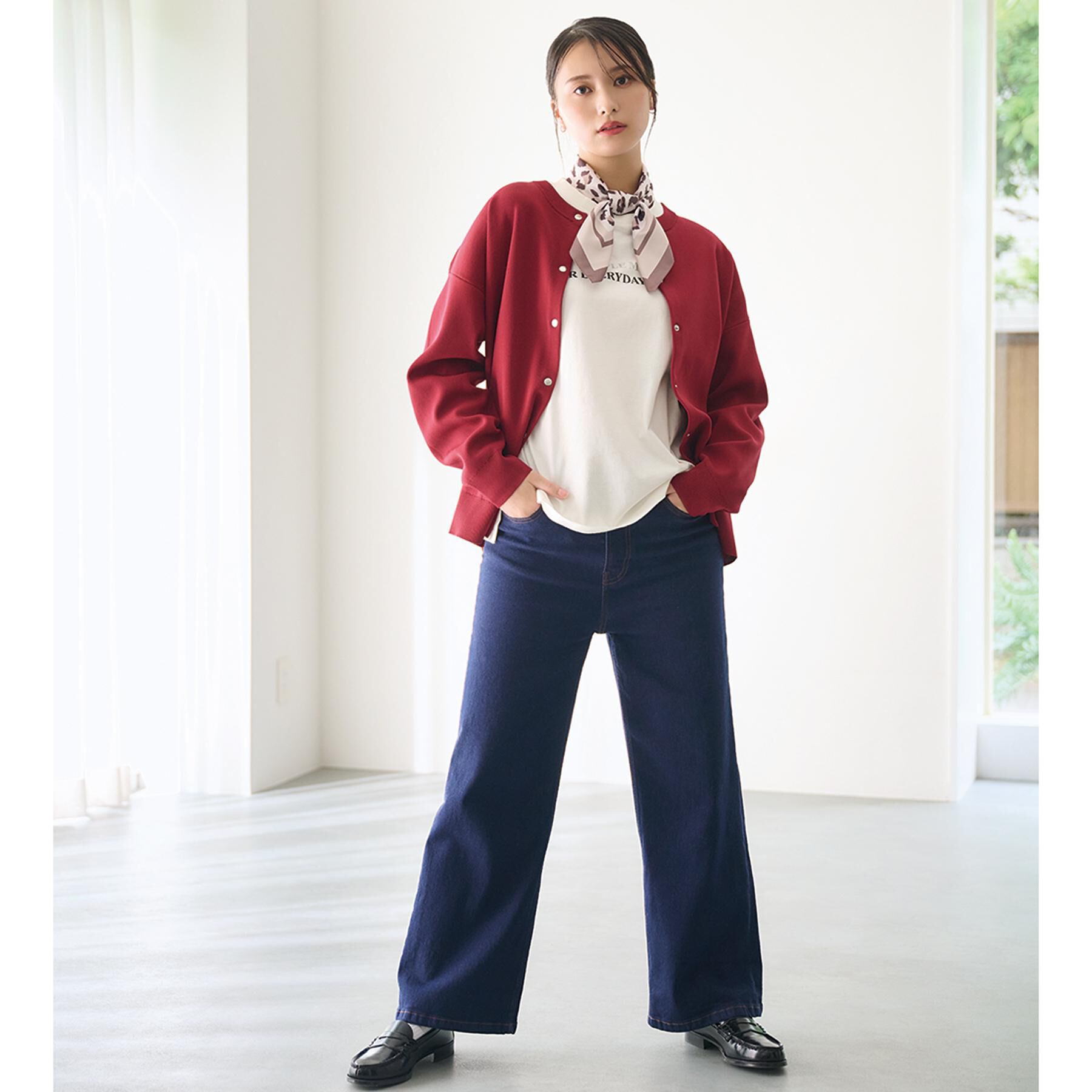 SHOO･LA･RUE「【セットアップ可/洗濯機可】軽やかに羽織れる スポンディッシュ ニットカーディガン」|カーディガン|
